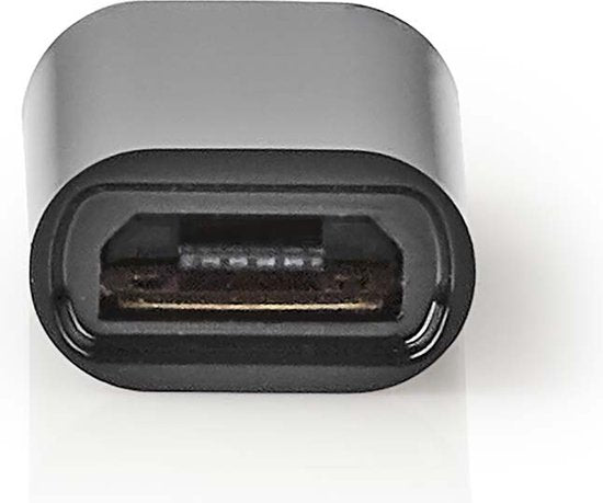 Nedis USB-C Adapter - USB 2.0 - USB-C Male - USB Micro-B Female - 480 Mbps - Rond - Vernikkeld - Zwart - Envelop - afbeelding 3