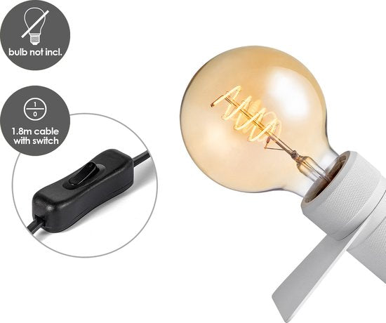 Home Sweet Home - Moderne tafellamp Matrix - Wit - 11/10.2/5.3cm - bedlampje - geschikt voor E27 LED lichtbron - gemaakt van Metaal - afbeelding 8