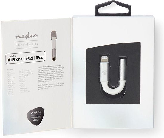 Nedis Lightning-Adapter - Apple Lightning 8-Pins - 3,5 mm Female - Verguld - 0.15 m - Rond - Aluminium - afbeelding 6