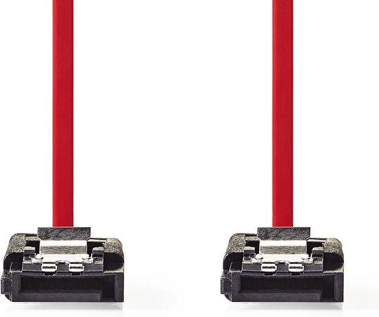 Nedis SATA Kabel - 3 Gbps - SATA 7-Pins Female - SATA 7-Pins Female - Vernikkeld - 0.50 m - Plat - PVC - Rood - Polybag - afbeelding 3