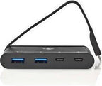 Nedis Computer Hub  USB-C™  2x USB-C™ / 2x USB 3.0 (5 G)  Power Delivery: 100 W  Zwart - afbeelding 3