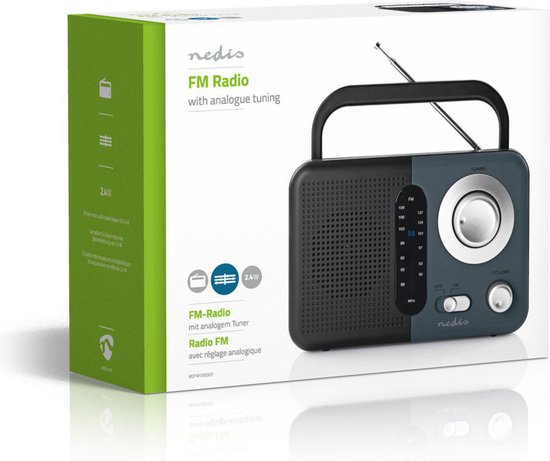 Nedis FM-Radio - Draagbaar Model - FM - Batterij Gevoed / Netvoeding - Analoog - 2.4 W - Zwart-Wit Scherm - Koptelefoonoutput - IP20 - Handvat - Grijs / Zwart - afbeelding 8
