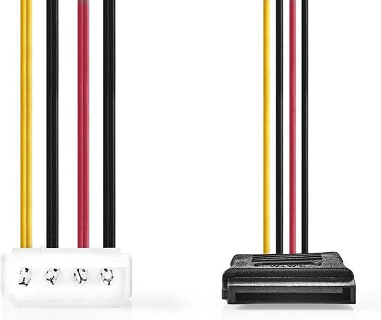 Nedis Interne Voedingskabel - Molex Male - 2x SATA 15-Pins Female - Verguld - 0.15 m - Rond - PVC - Multicolour - Envelop - afbeelding 4