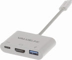 Nedis USB Multi-Port Adapter - USB 3.2 Gen 1 - USB-C Male - HDMI Output / USB-A Female / USB-C Female - 5 Gbps - 0.20 m - Rond - Vernikkeld - PVC - Wit - Doos - afbeelding 6