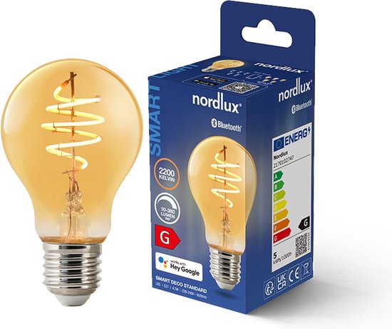 Nordlux A60-lichtbron-smart-filament-E27-gold-deco spiral-2200K - afbeelding 3