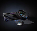 Nedis Gaming Combo Kit - 5-in-1 - Toetsenbord, Koptelefoon, Muis en Muismat - Zwart - QWERTZ - Duits - afbeelding 1