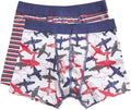Ten Cate - Jongens - 2-Pack Boxershorts Dino Streep  - Blauw - 110/116 - afbeelding 1