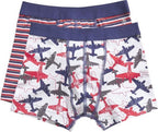 Ten Cate - Jongens - 2-Pack Boxershorts Dino Streep  - Blauw - 110/116 - afbeelding 1
