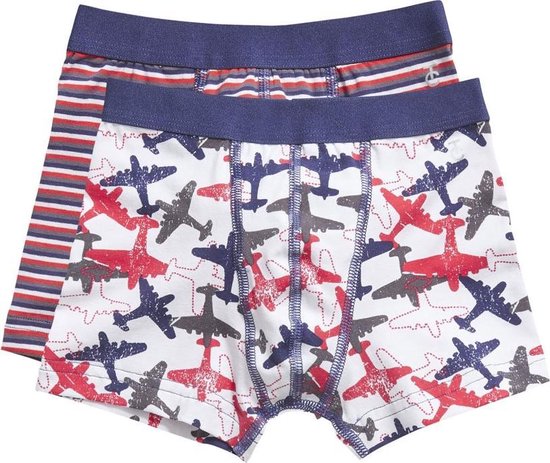 Ten Cate - Jongens - 2-Pack Boxershorts Dino Streep  - Blauw - 110/116 - afbeelding 1