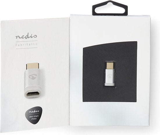 Nedis USB-C Adapter - USB 2.0 - USB-C Male - USB Micro-B Female - 480 Mbps - Rond - Verguld - Zilver - Cover Window Box - afbeelding 7