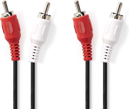 Nedis Stereo-Audiokabel - 2x RCA Male - 2x RCA Male - Vernikkeld - m - Rond - Zwart - afbeelding 8