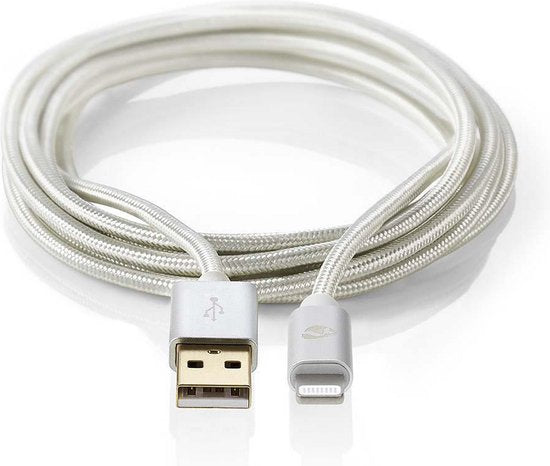 Nedis Lightning Kabel - USB 2.0 - Apple Lightning 8-Pins - USB-A Male - 480 Mbps - Verguld - 1.00 m - Rond - Gevlochten / Nylon - Aluminium - Cover Window Box - afbeelding 1
