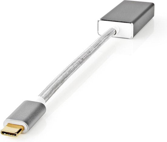 Nedis USB-C Adapter - USB 3.2 Gen 1 - USB-C Male - DisplayPort Female - 0.20 m - Rond - Verguld - Gevlochten / Nylon - Zilver - Cover Window Box - afbeelding 4