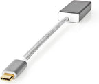 Nedis USB-C Adapter - USB 3.2 Gen 1 - USB-C Male - DisplayPort Female - 0.20 m - Rond - Verguld - Gevlochten / Nylon - Zilver - Cover Window Box - afbeelding 4