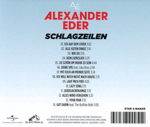 Alexander Eder - Schlagzeilen (CD) - afbeelding 2