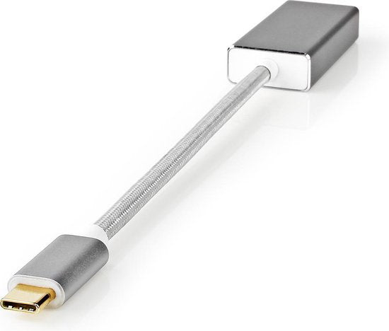 Nedis USB-C Adapter - USB 3.2 Gen 1 - USB-C Male - Mini DisplayPort Female - 0.20 m - Rond - Verguld - Gevlochten / Nylon - Zilver - Cover Window Box - afbeelding 4