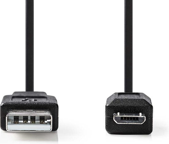 USB-Kabel - USB 2.0 - USB-A Male - USB Micro-B Male - 480 Mbps - Vernikkeld - 2.00 m - Gekruld - PVC - Zwart - Envelop - afbeelding 9
