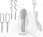 Nedis Handmixer - 200 W - 5-Snelheden - Turbo-functie - 2 Deeghaken / 2 Kloppers - Grijs / Wit - afbeelding 5