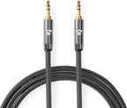 Nedis Stereo-Audiokabel - 3,5 mm Male - 3,5 mm Male - Verguld - 1.00 m - Rond - Antraciet / Gun Metal Grijs - Cover Window Box - afbeelding 1