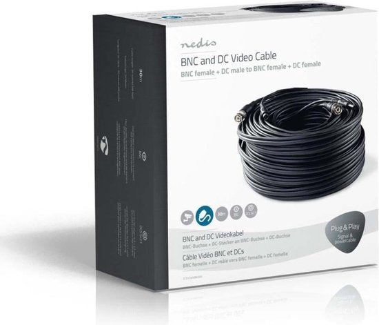 Nedis CCTV-Security Kabel - BNC / DC - 30.0 m - Rond - PVC - Zwart - Gift Box - afbeelding 9