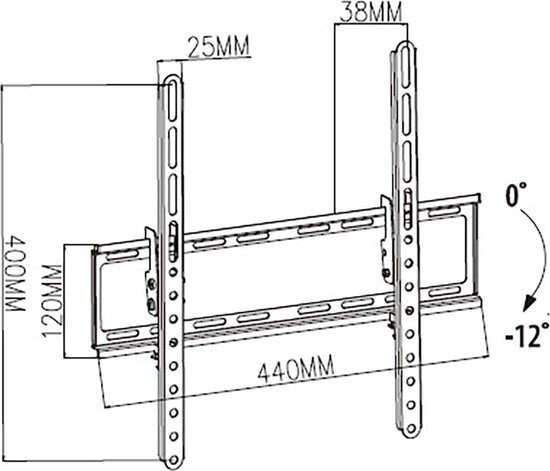 Nedis Kantelbare TV Muurbeugel - 23 t/m 55 Inch - Max 35 Kg - Zwart - afbeelding 3