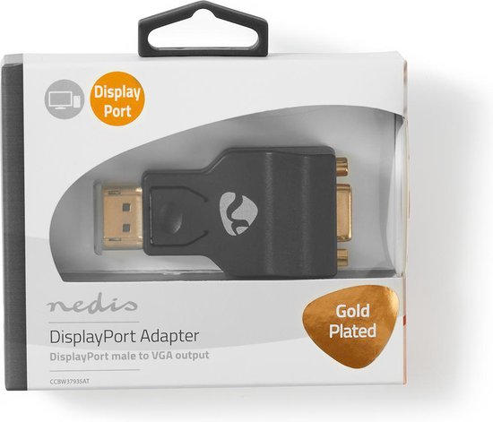 Nedis DisplayPort-Adapter - DisplayPort Male - VGA Female 15p - 1080p - Verguld - Recht - Rond - ABS - Antraciet - Doos - afbeelding 6