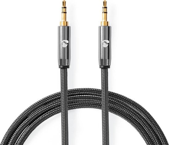 Nedis Stereo-Audiokabel - 3,5 mm Male - 3,5 mm Male - Verguld - 2.00 m - Rond - Grijs / Gun Metal Grijs - Cover Window Box - afbeelding 6