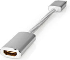 Nedis DisplayPort-Kabel - DisplayPort Male - HDMI Output - 4K@60Hz - Verguld - 0.20 m - Rond - Gevlochten - Zilver - Cover Window Box - afbeelding 6