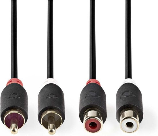 Nedis Stereo-Audiokabel - 2x RCA Male - 2x RCA Female - Verguld - 2.00 m - Rond - Antraciet - Doos - afbeelding 8