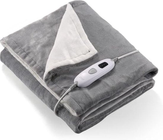 Elektrische Deken - Met Afstandsbediening - Beddeken - Fleece - 180 x 130 cm - 4 Temperatuurstanden - Zilver Grijs - afbeelding 4