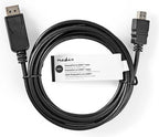 Nedis DisplayPort-Kabel - DisplayPort Male - HDMI Male - 4K@30Hz - Vernikkeld - 3.00 m - Rond - PVC - Zwart - Label - afbeelding 2