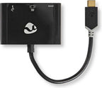Nedis USB Multi-Port Adapter - USB 3.2 Gen 1 - USB-C Male - HDMI Output / USB-A Female / USB-C Female - 5 Gbps - 0.20 m - Rond - Verguld - PVC - Antraciet - Window Box - afbeelding 1