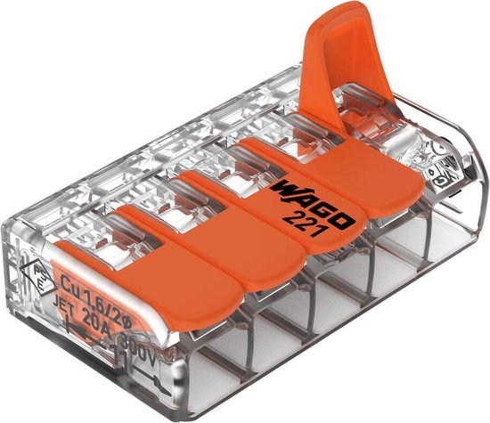 Wago 221-415 klemmenblok 1P Oranje, Transparant (25 stuks) - afbeelding 13