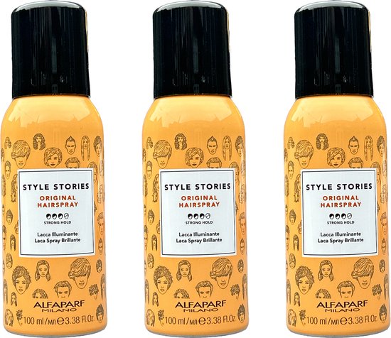 Alfaparf Style Stories Original Hairspray Strong Hold 100ml - 3 stuks - afbeelding 1
