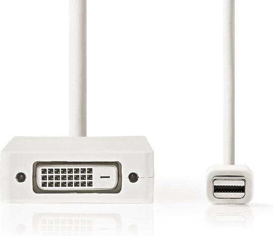 Nedis Mini DisplayPort-Kabel - DisplayPort 1.2 - Mini-DisplayPort Male - DVI-D 24+1-Pins Female / HDMI Input / VGA Female 15p - 21.6 Gbps - Vernikkeld - 0.20 m - Rond - PVC - Wit - Polybag - afbeelding 15