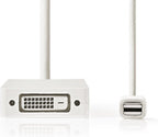 Nedis Mini DisplayPort-Kabel - DisplayPort 1.2 - Mini-DisplayPort Male - DVI-D 24+1-Pins Female / HDMI Input / VGA Female 15p - 21.6 Gbps - Vernikkeld - 0.20 m - Rond - PVC - Wit - Polybag - afbeelding 15
