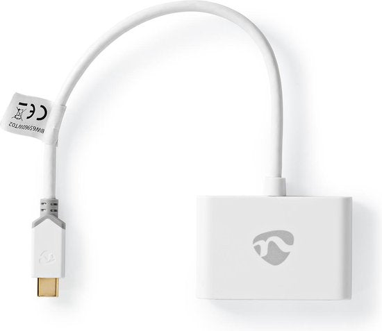 Nedis USB Multi-Port Adapter - 2-in-1 - USB 3.1 Gen1 - USB-C Male - 2x USB-A - 1000 Mbps - 0.20 m - Rond - Verguld - PVC - Wit - Window Box - afbeelding 4