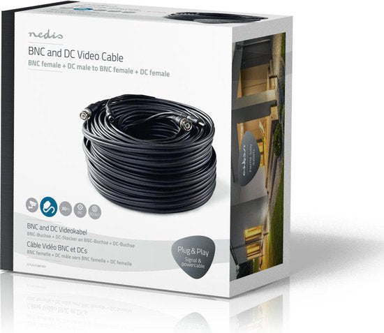 Nedis CCTV-Security Kabel - BNC / DC - 30.0 m - Rond - PVC - Zwart - Gift Box - afbeelding 3