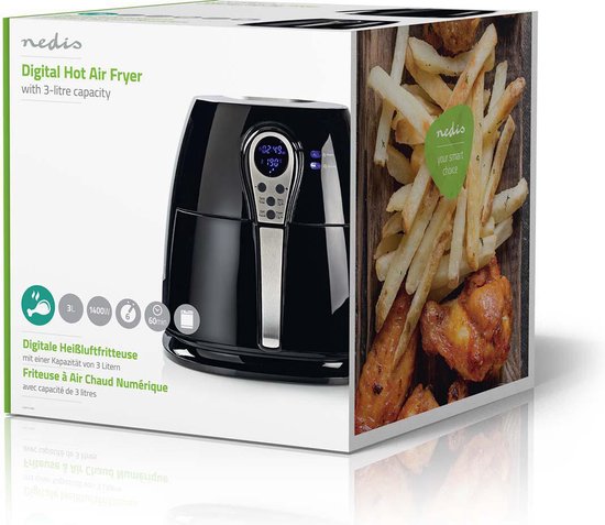 Nedis Heteluchtfriteuse - 3 l - Tijdschakelaar: 60 min - Digitaal - Zwart - afbeelding 8