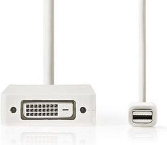 Nedis Mini DisplayPort-Kabel - DisplayPort 1.2 - Mini-DisplayPort Male - DVI-D 24+1-Pins Female / HDMI Input / VGA Female 15p - 21.6 Gbps - Vernikkeld - 0.20 m - Rond - PVC - Wit - Polybag - afbeelding 4