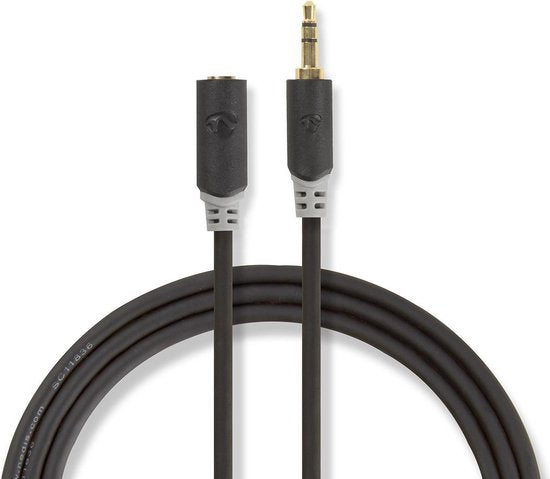 Nedis Stereo-Audiokabel - 3,5 Male - 3,5 Female - Verguld - m - Rond - Antraciet - Doos - afbeelding 12