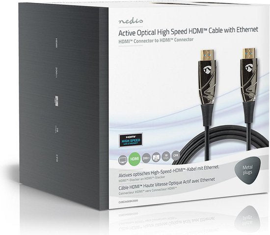 Actieve Optische High Speed HDMI-Kabel met Ethernet - HDMI Connector - HDMI Connector - 4K@60Hz - 18 Gbps - 200.0 m - Rond - PVC - Zwart - Gift Box - afbeelding 4