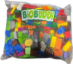 BiOBUDDi Bio BIG Bag – mix van 250 speelgoedstenen - 2,3 Kg compatible met oa DUPLO - afbeelding 1