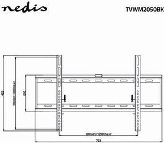 Nedis Vaste TV Muurbeugel - 42 t/m 70 Inch - Max 60 Kg - Zwart - afbeelding 4