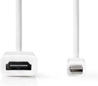 Nedis Mini DisplayPort-Kabel - DisplayPort 1.2 - Mini-DisplayPort Male - HDMI Output - 21.6 Gbps - Vernikkeld - 0.20 m - Rond - PVC - Wit - Polybag - afbeelding 7