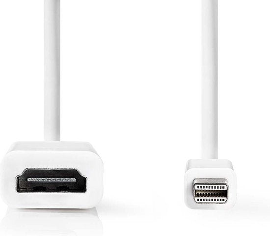 Nedis Mini DisplayPort-Kabel - DisplayPort 1.2 - Mini-DisplayPort Male - HDMI Output - 21.6 Gbps - Vernikkeld - 0.20 m - Rond - PVC - Wit - Polybag - afbeelding 7