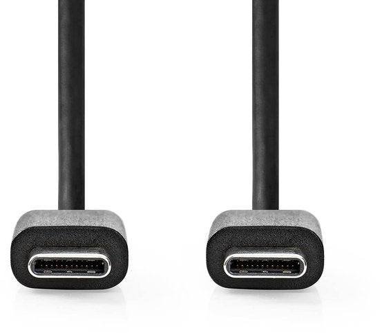 Nedis USB-Kabel - USB 2.0 - USB-C Male - USB-C Male - 60 W - 480 Mbps - Vernikkeld - 1.00 m - Rond - PVC - Zwart - Label - afbeelding 6