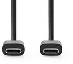 Nedis USB-Kabel - USB 2.0 - USB-C Male - USB-C Male - 60 W - 480 Mbps - Vernikkeld - 1.00 m - Rond - PVC - Zwart - Label - afbeelding 6