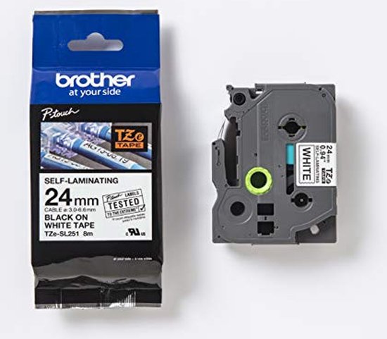 Brother TZe, TZ TZESL251 Tapekleur: Wit Tekstkleur:Zwart 24 mm 8 m - afbeelding 5