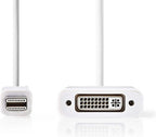 Nedis Mini DisplayPort-Kabel - DisplayPort 1.2 - Mini-DisplayPort Male - DVI-I 24+5-Pins Female - 21.6 Gbps - Vernikkeld - 0.20 m - Rond - PVC - Wit - Polybag - afbeelding 3